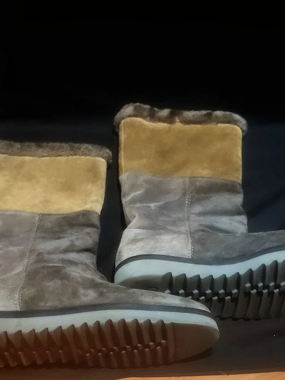 Aquatalia Boots Suede Mid Calf Faux Fur Lined Size 10